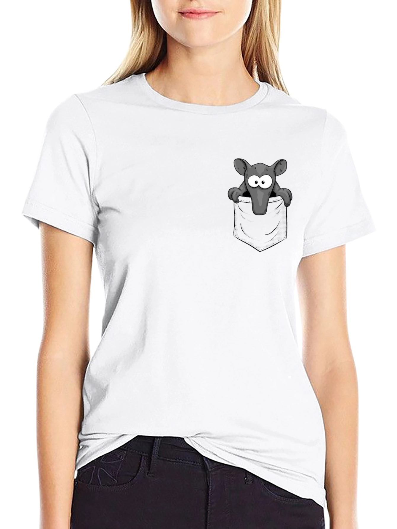 Pocket Rat Graphic Tee - Black Cotton T-Shirt