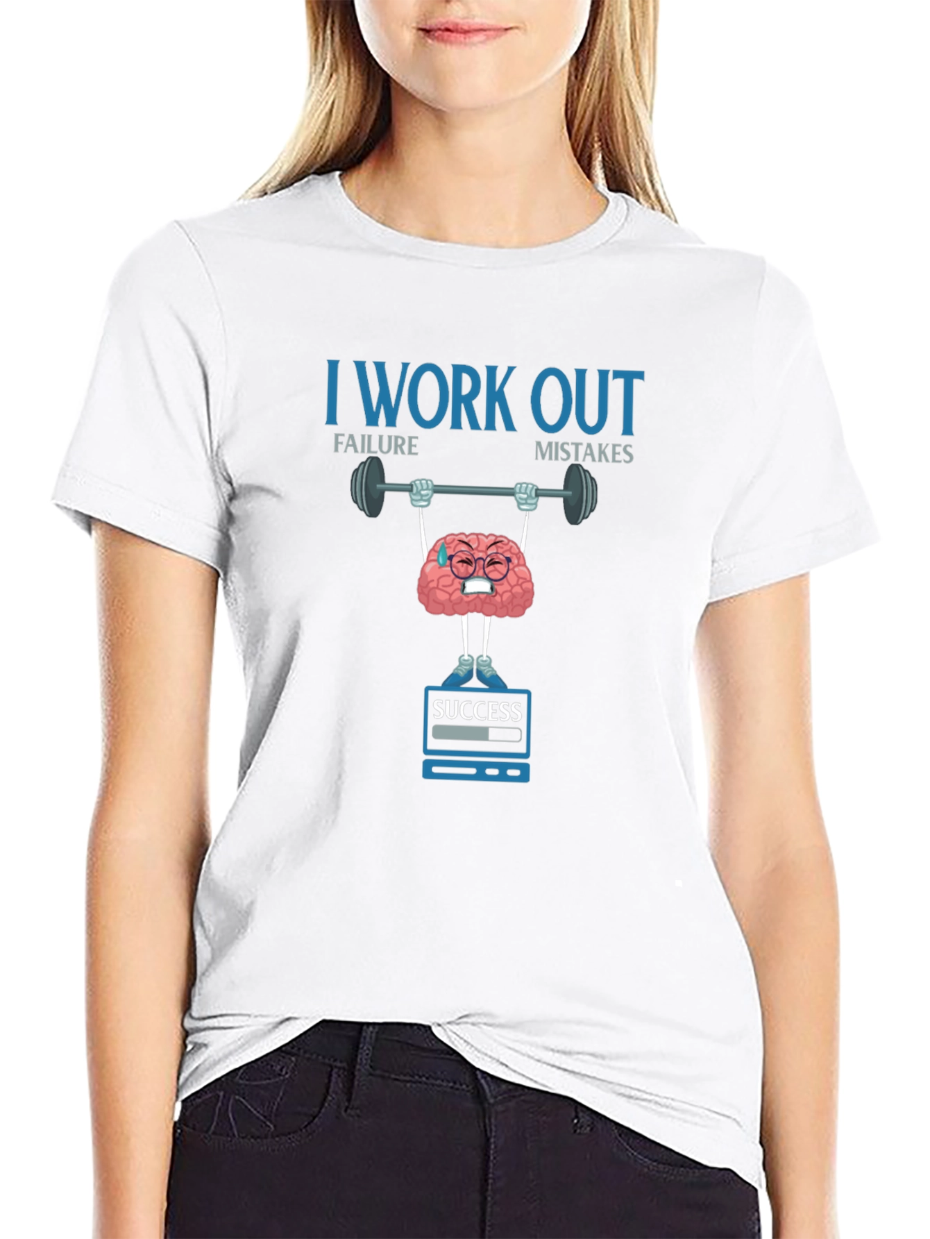I Work Out Brain Graphic T-Shirt
