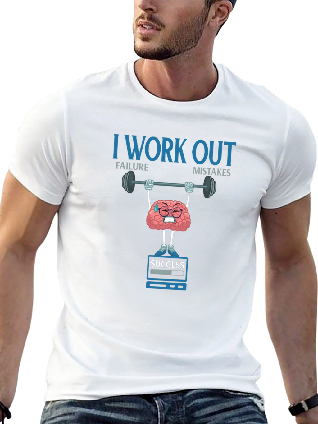 I Work Out Brain Graphic T-Shirt