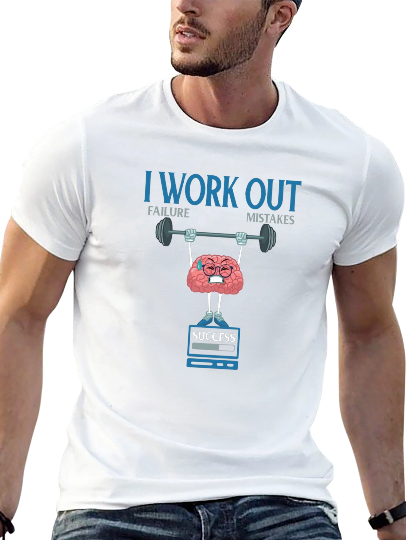I Work Out Brain Graphic T-Shirt