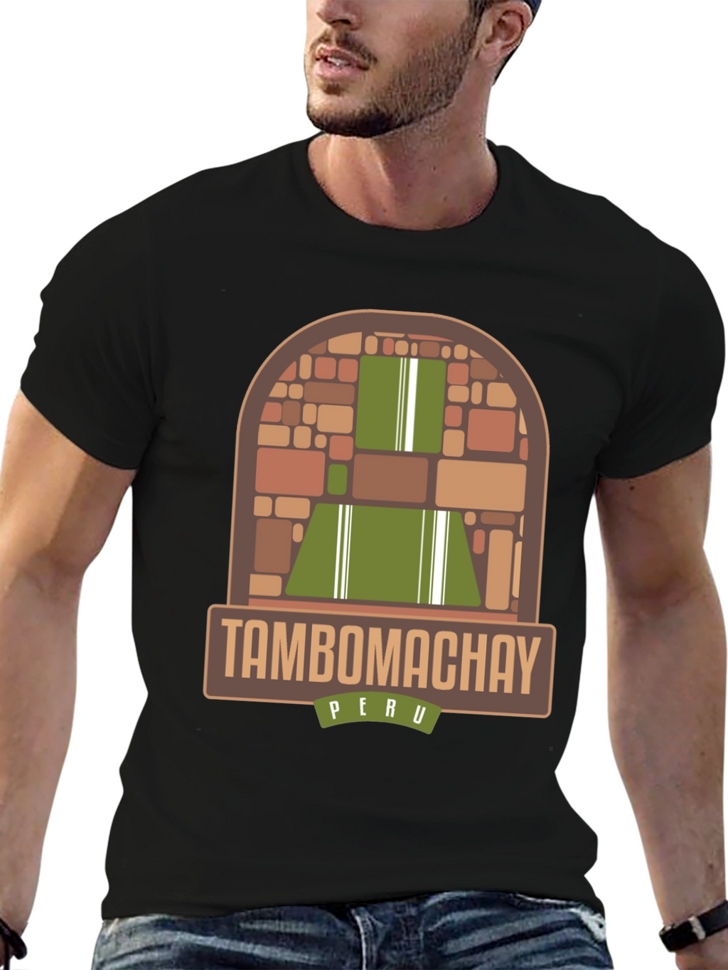 Tambo Machay Peru Graphic Tee - Black Cotton T-Shirt