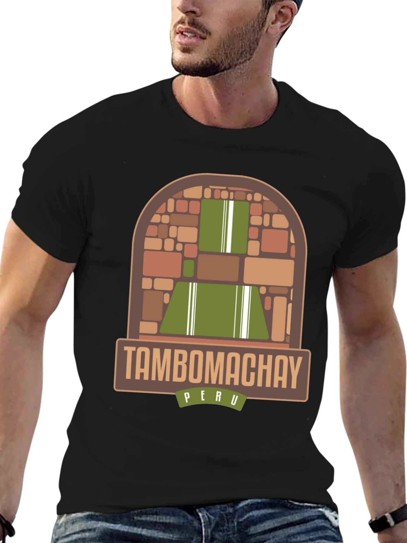 Tambo Machay Peru Graphic Tee - Black Cotton T-Shirt