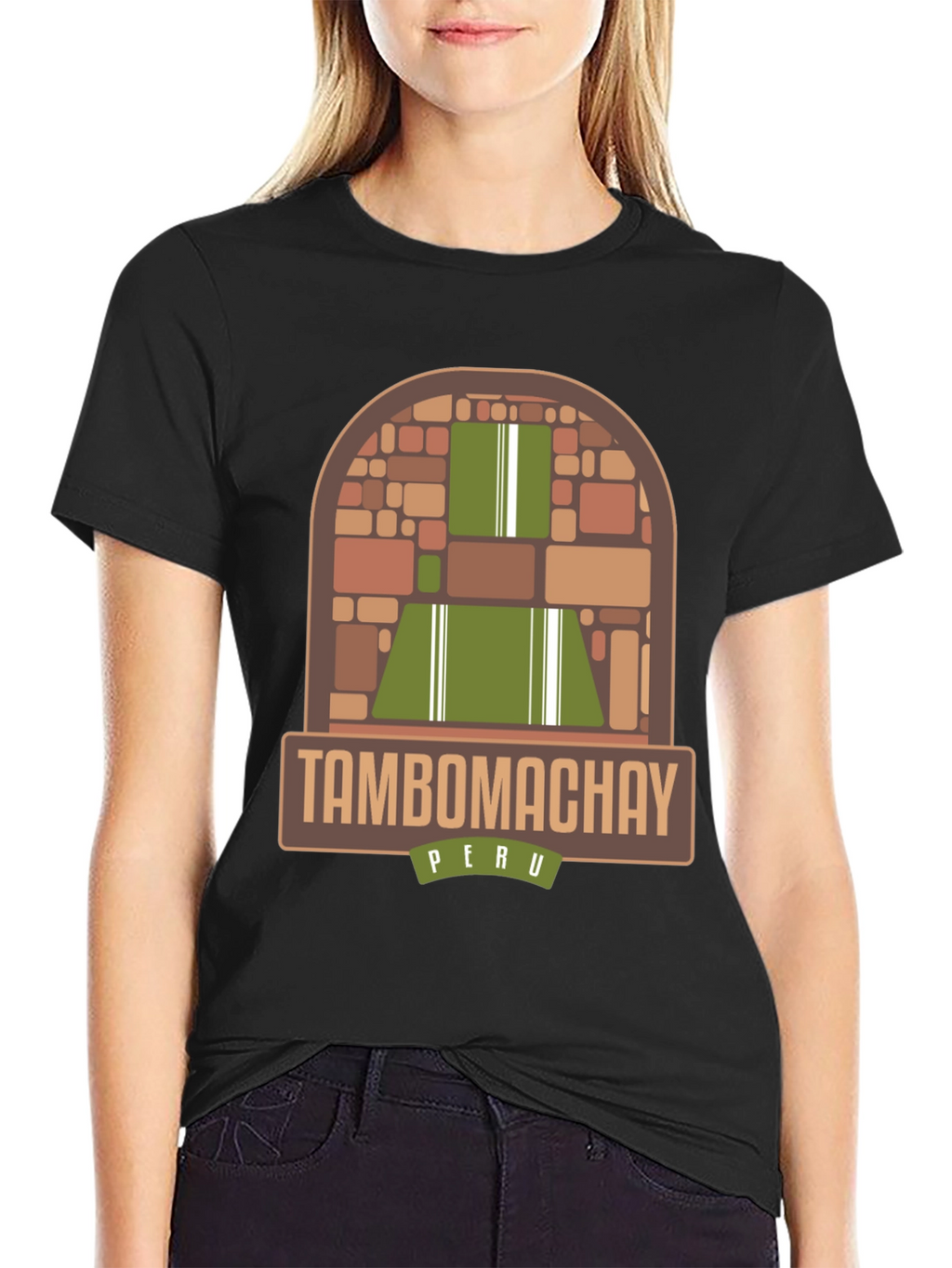 Tambo Machay Peru Graphic Tee - Black Cotton T-Shirt