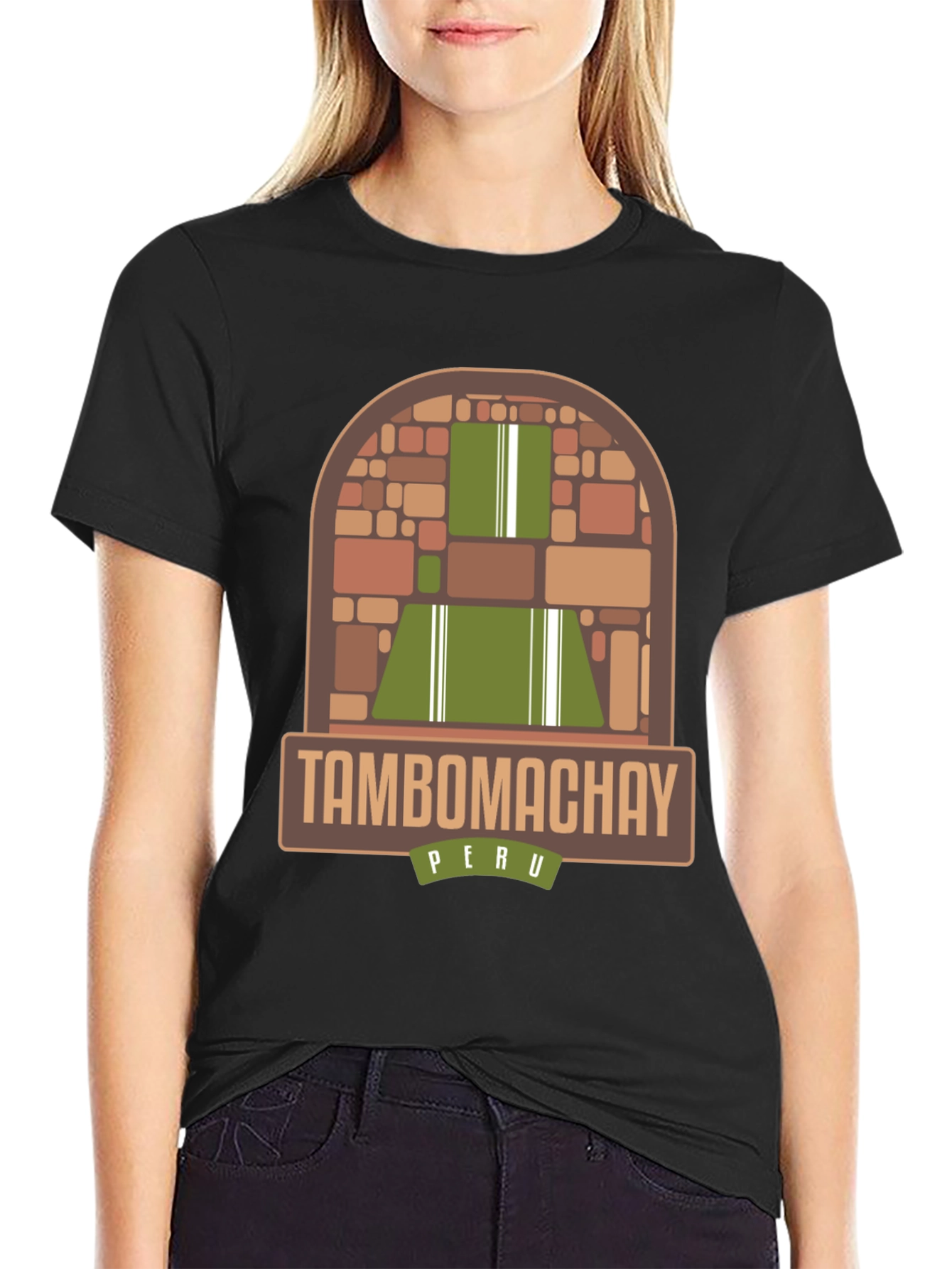 Tambo Machay Peru Graphic Tee - Black Cotton T-Shirt