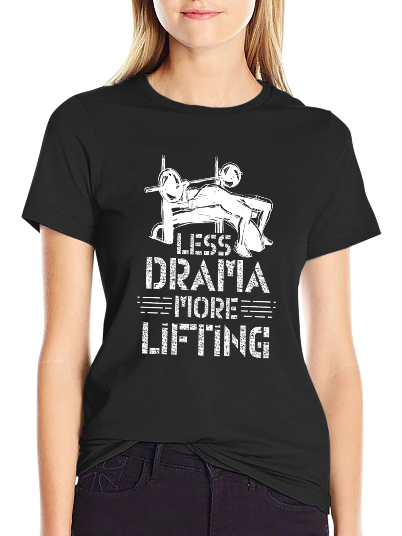 Less Drama More Lifting Black Graphic Tee