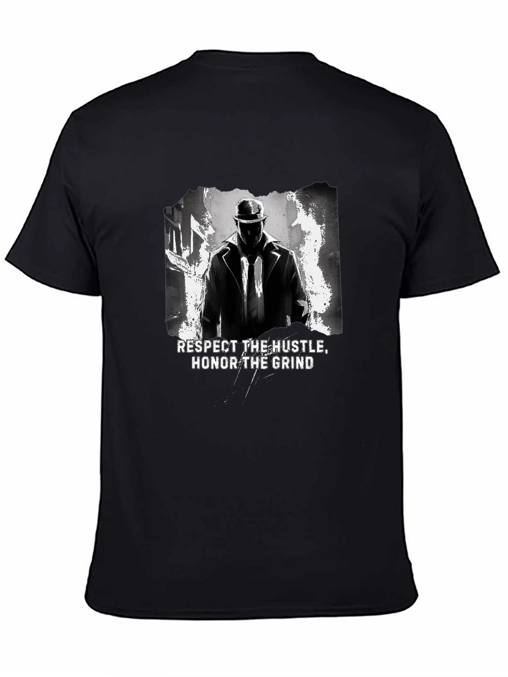 Respect the Hustle Honor Grind Black Graphic Tee