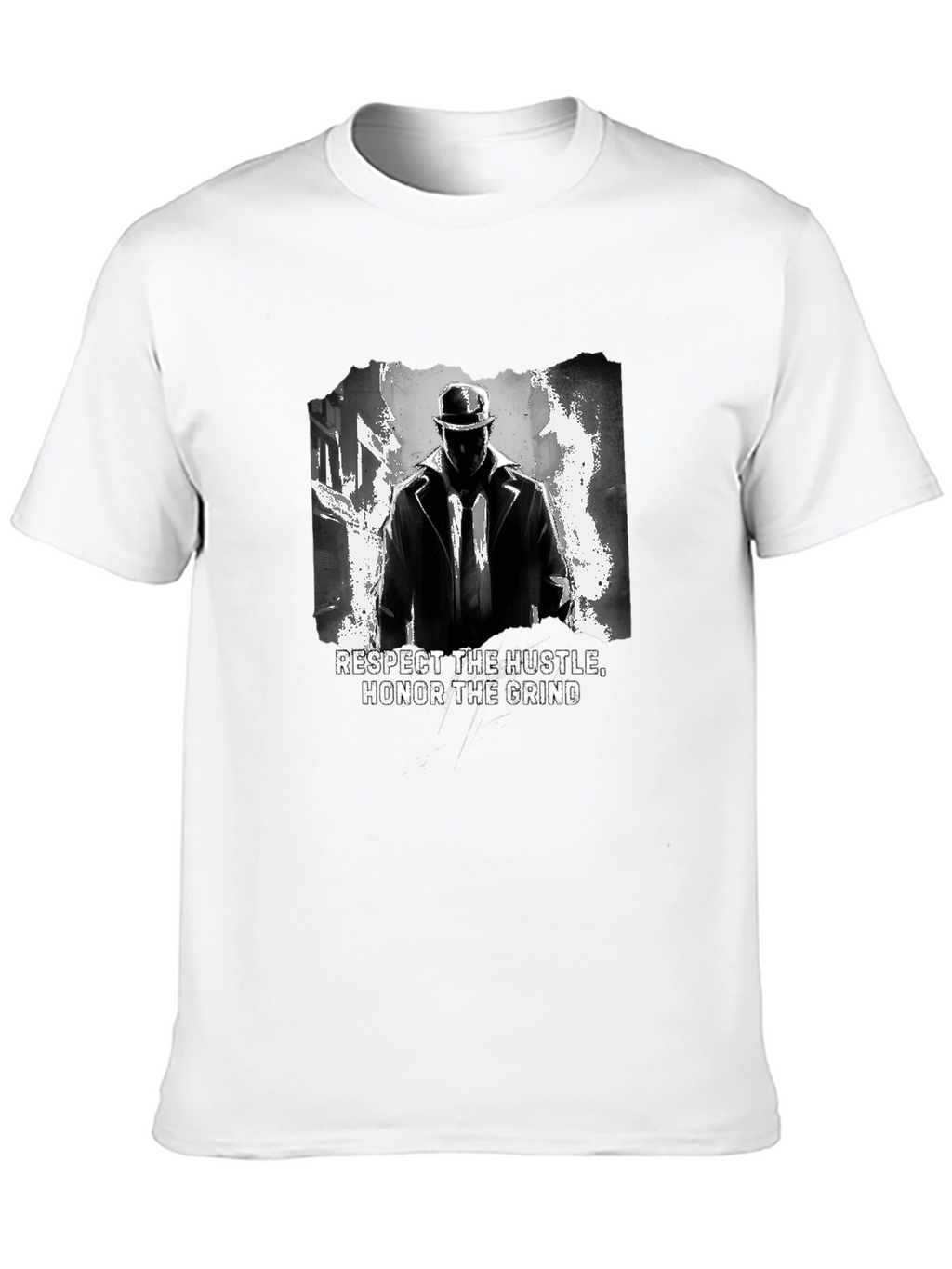 Respect the Hustle Honor Grind Black Graphic Tee