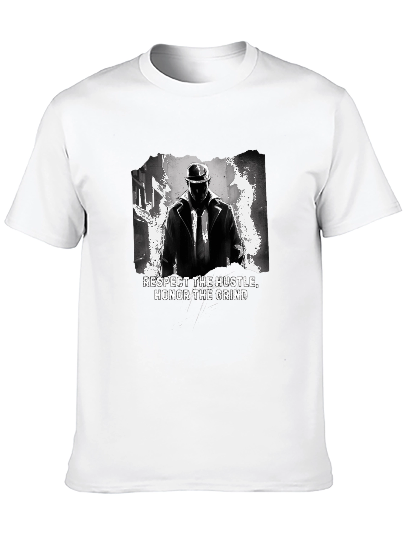 Respect the Hustle Honor Grind Black Graphic Tee