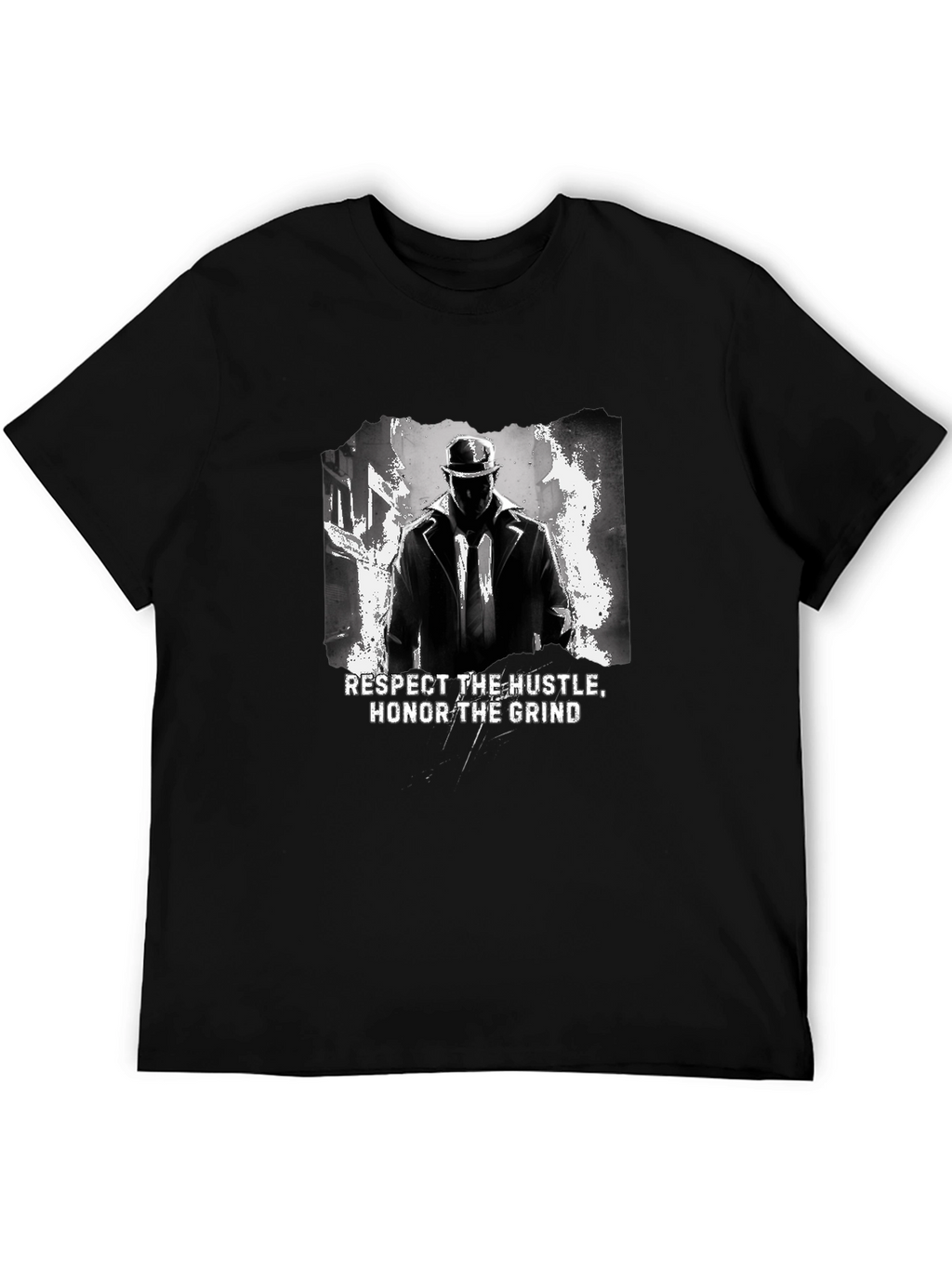 Respect the Hustle Honor Grind Black Graphic Tee