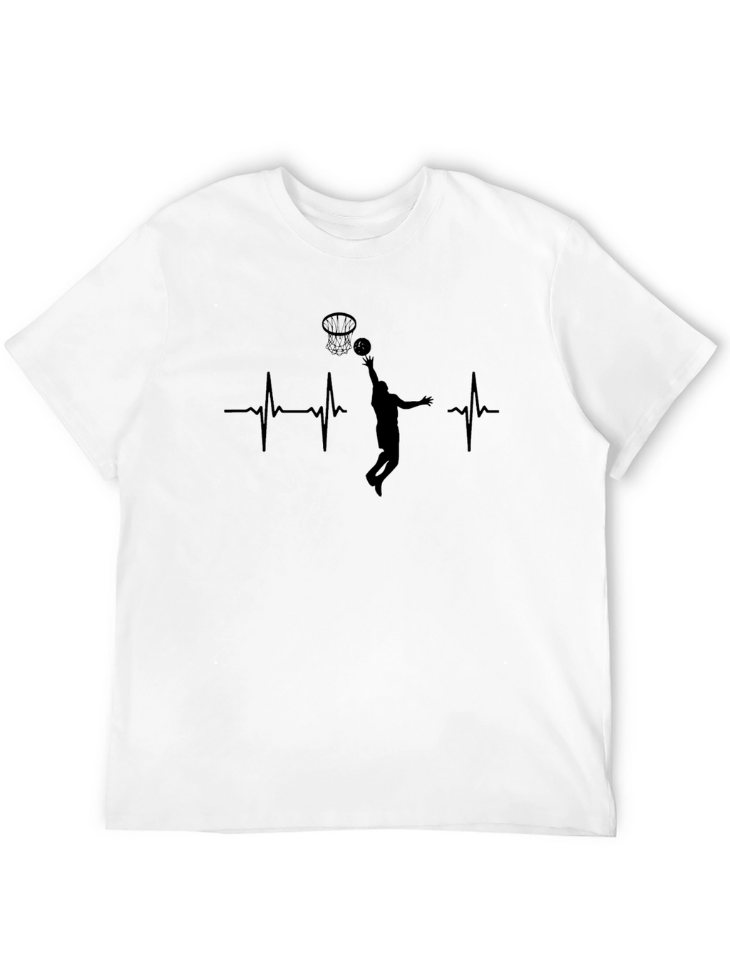 Basketball Heartbeat T-Shirt - Black Graphic Tee