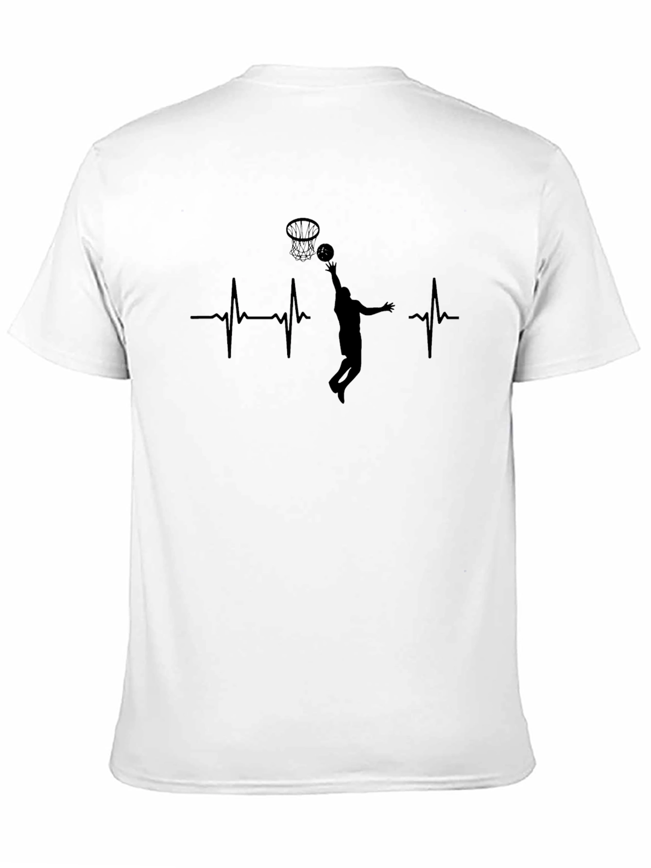 Basketball Heartbeat T-Shirt - Black Graphic Tee