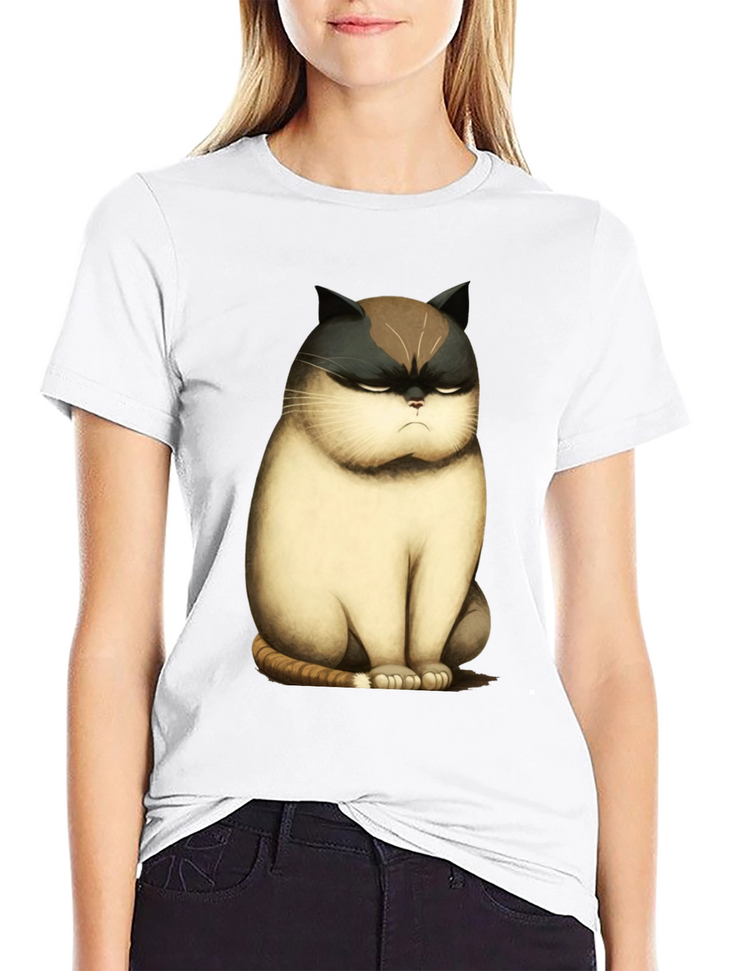 Grumpy Cat T-Shirt - Funny Cartoon Cat Tee