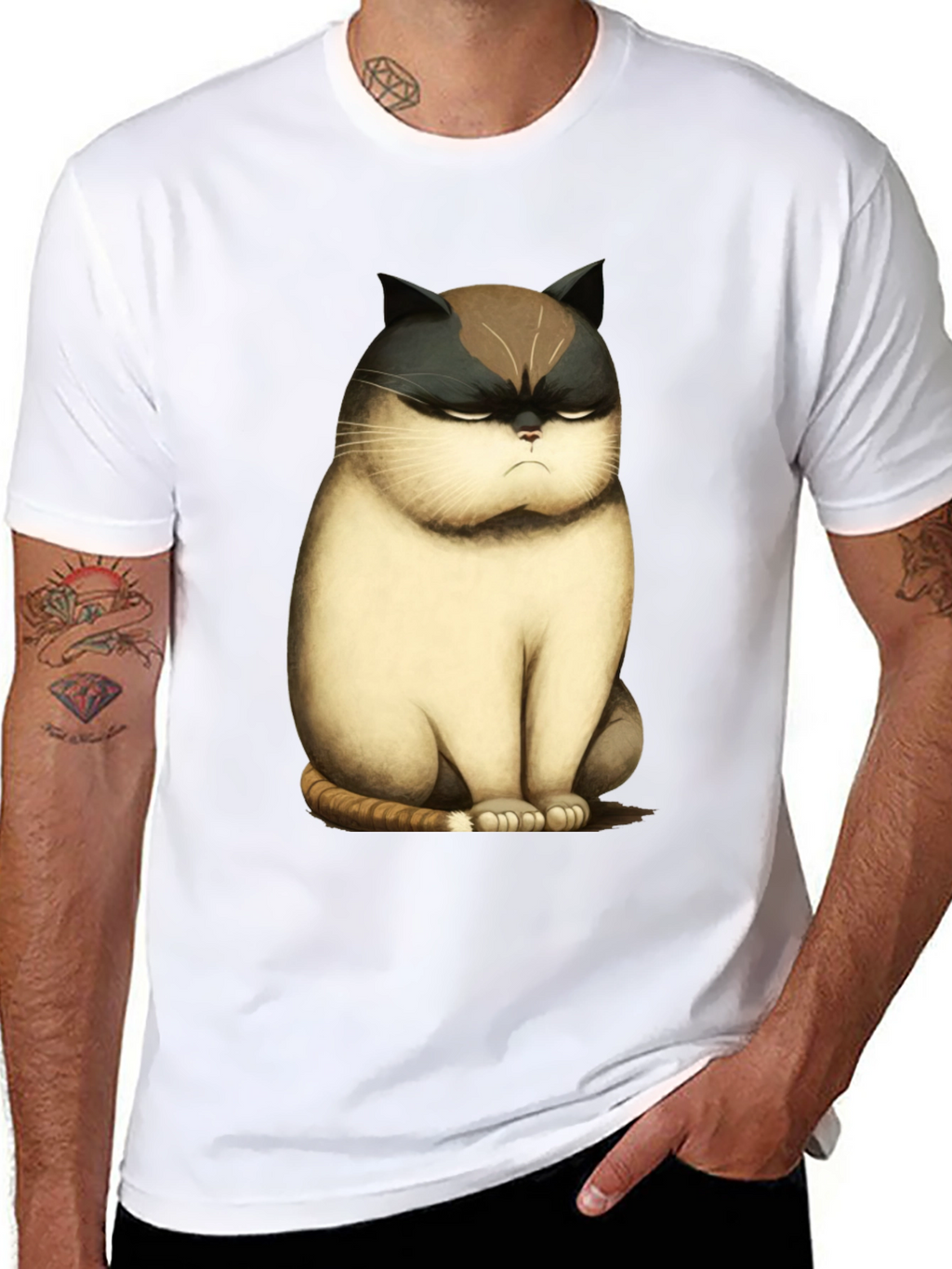 Grumpy Cat T-Shirt - Funny Cartoon Cat Tee