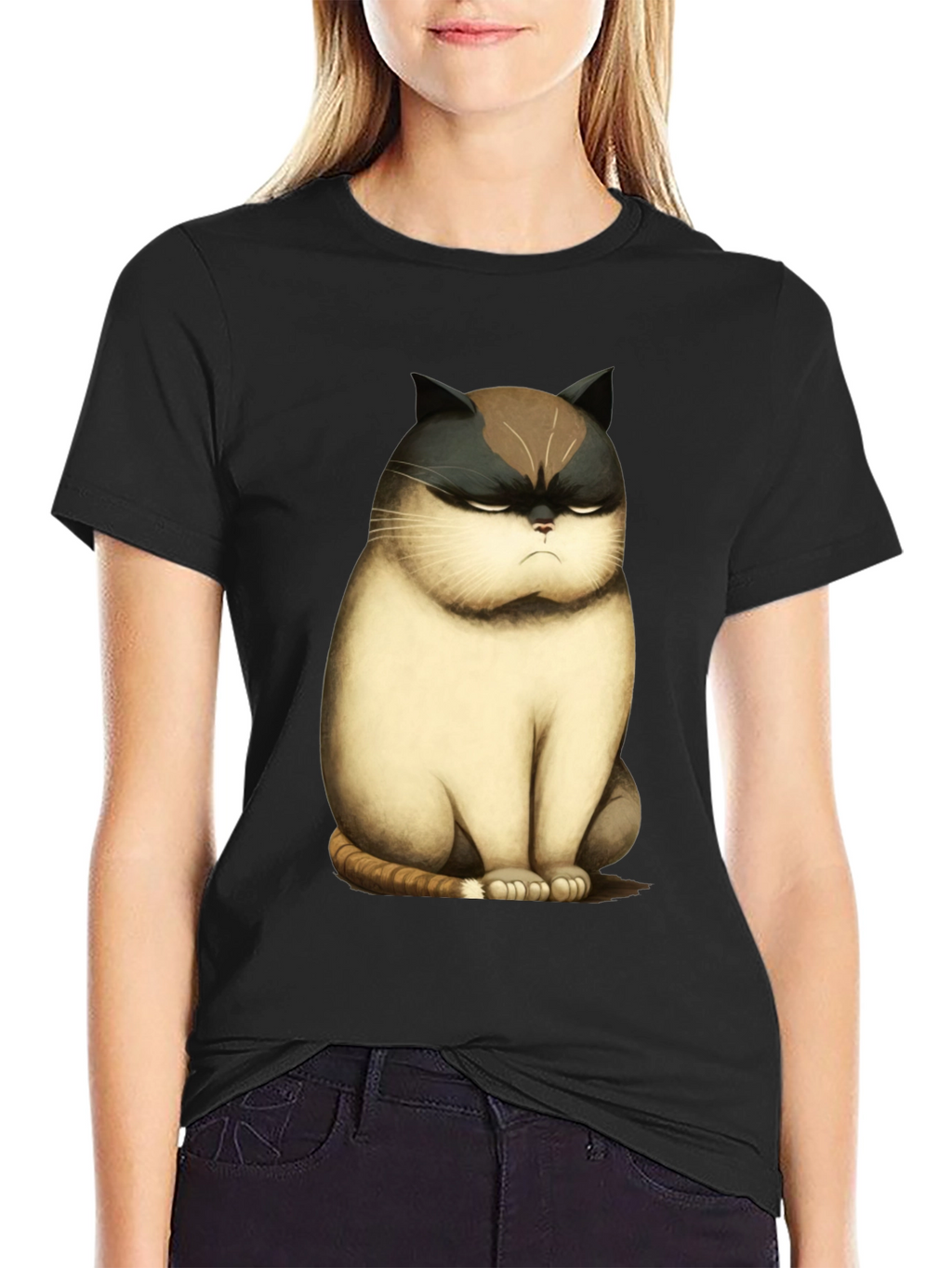 Grumpy Cat T-Shirt - Funny Cartoon Cat Tee
