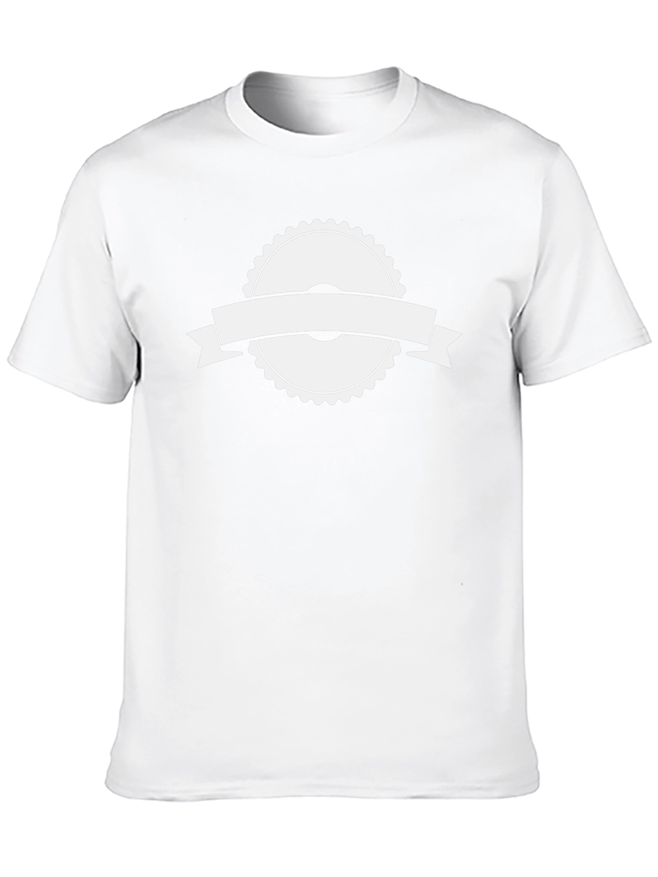 Black T-Shirt with White Ribbon Graphic