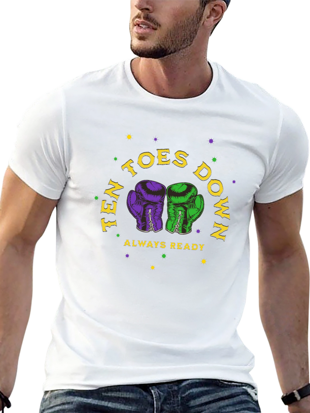 Ten Toes Down Boxing Glove Graphic Tee