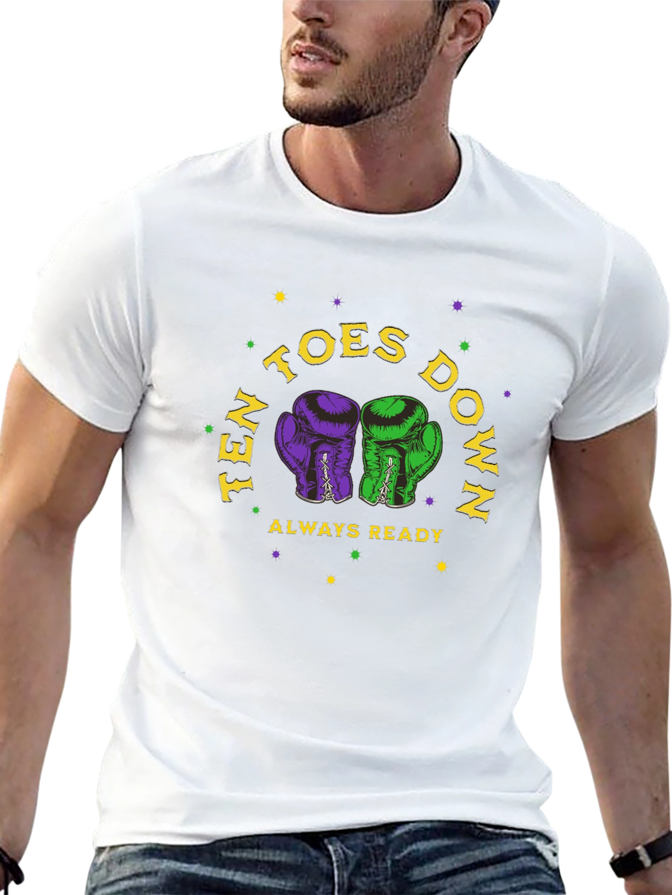 Ten Toes Down Boxing Glove Graphic Tee