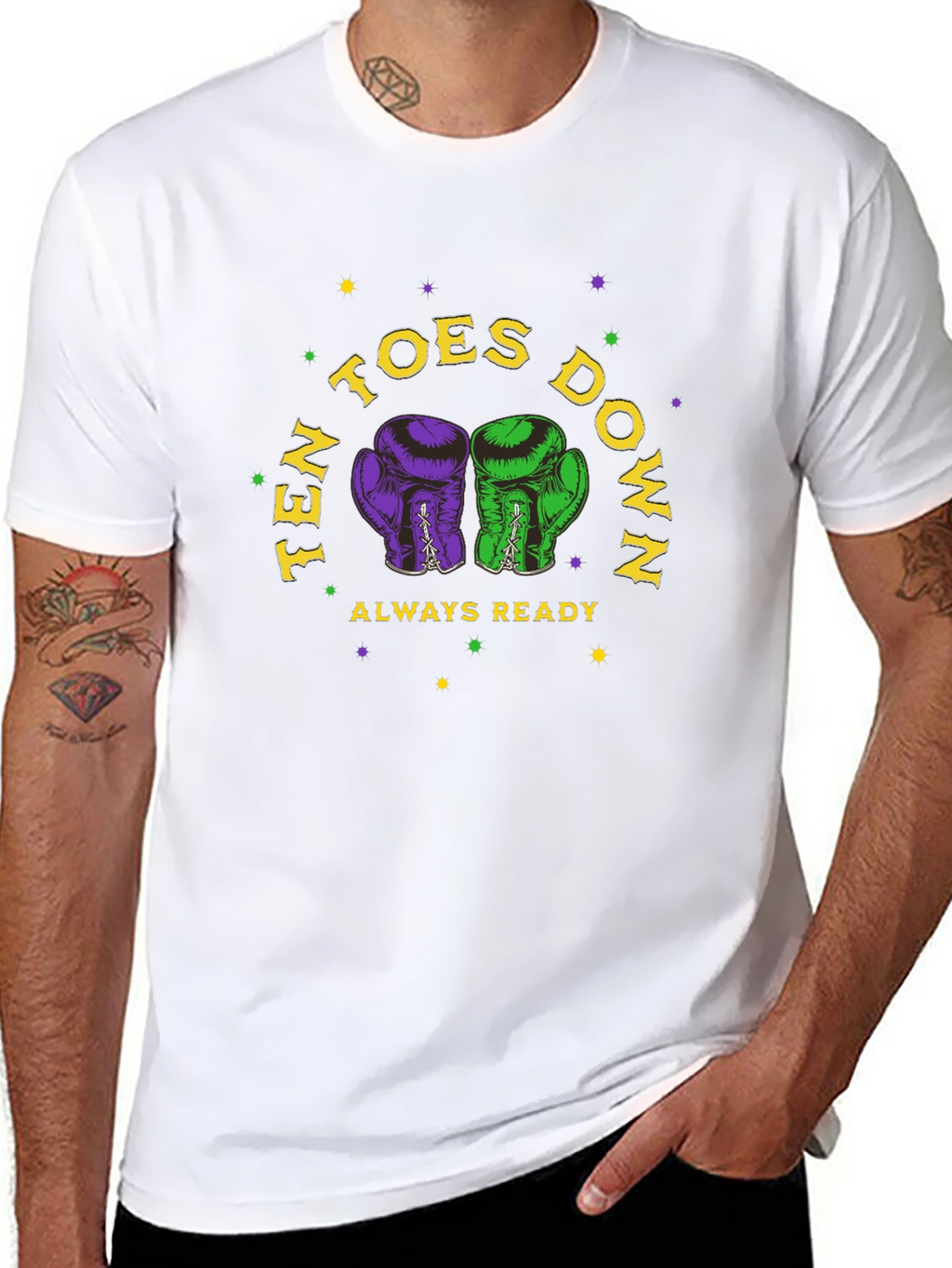 Ten Toes Down Boxing Glove Graphic Tee