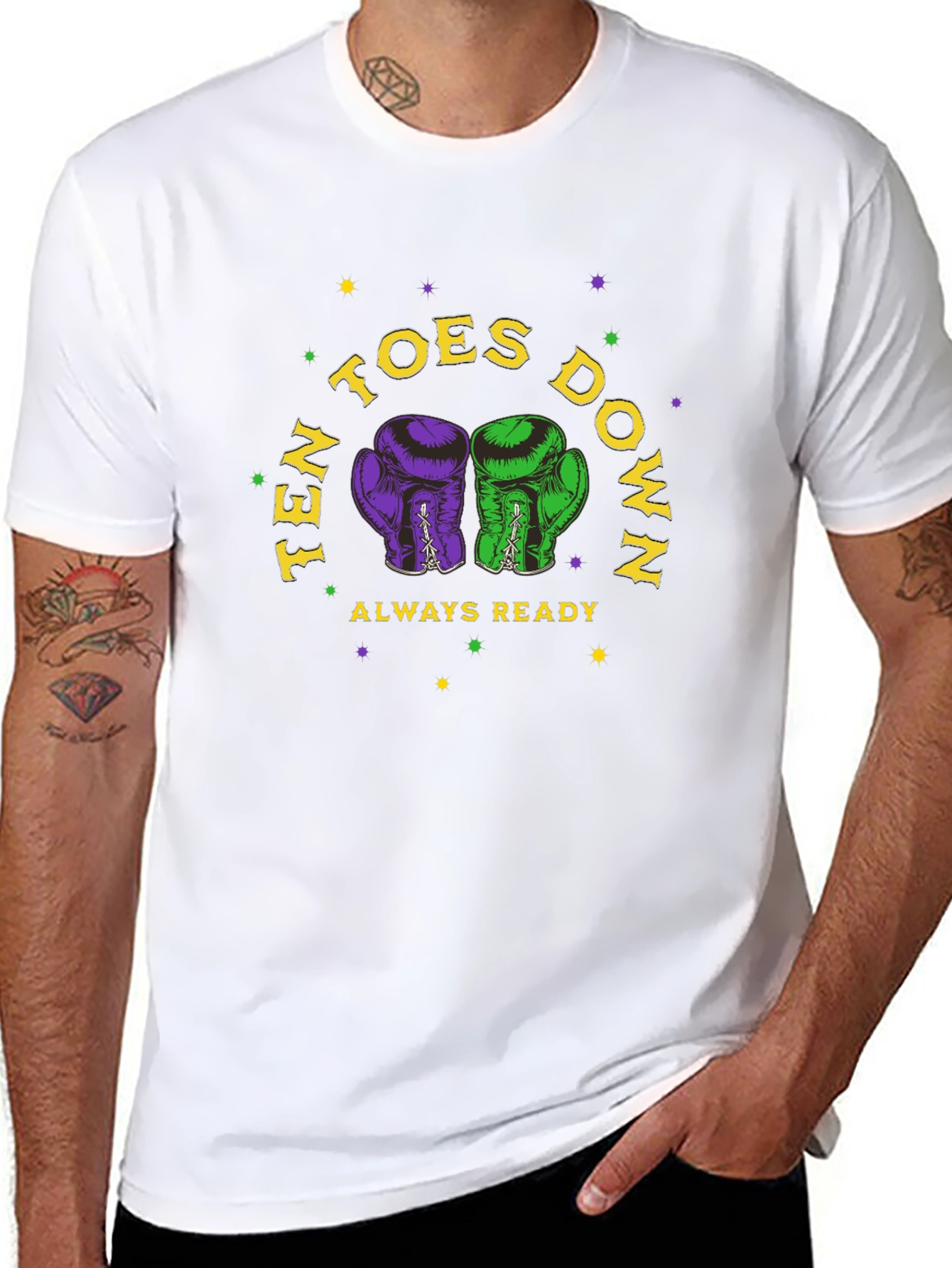 Ten Toes Down Boxing Glove Graphic Tee
