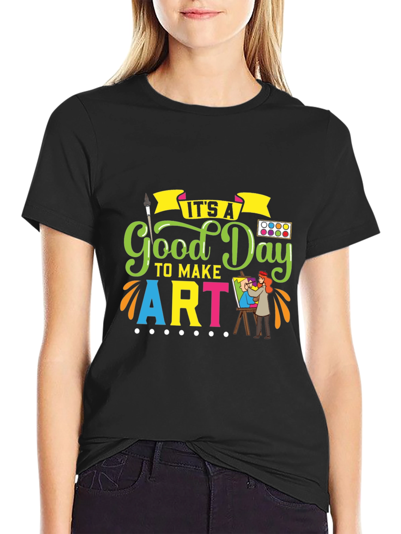 Good Day to Make Art T-Shirt - Black