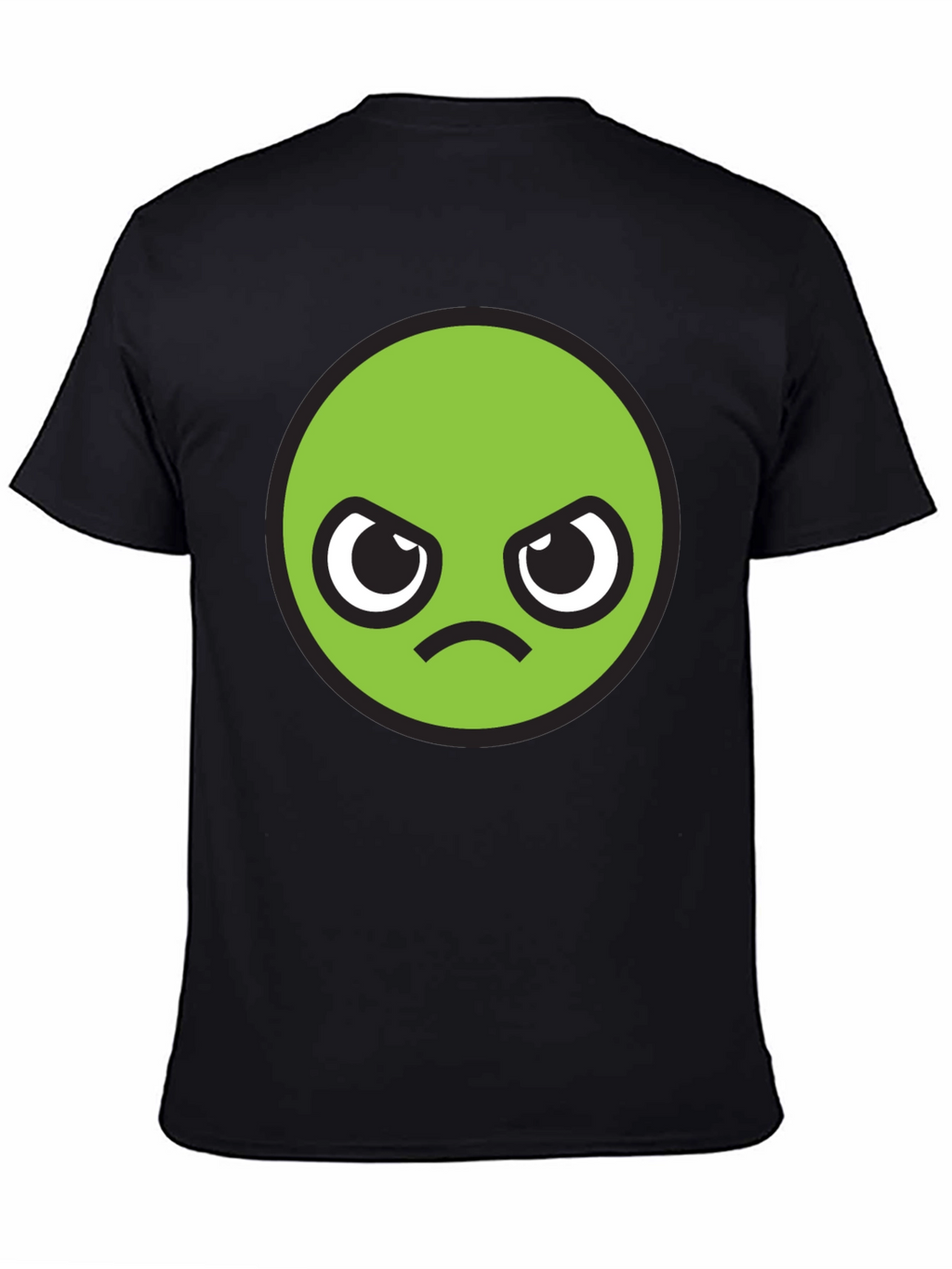 Grumpy Green Emoji T-Shirt - Unisex Black Tee
