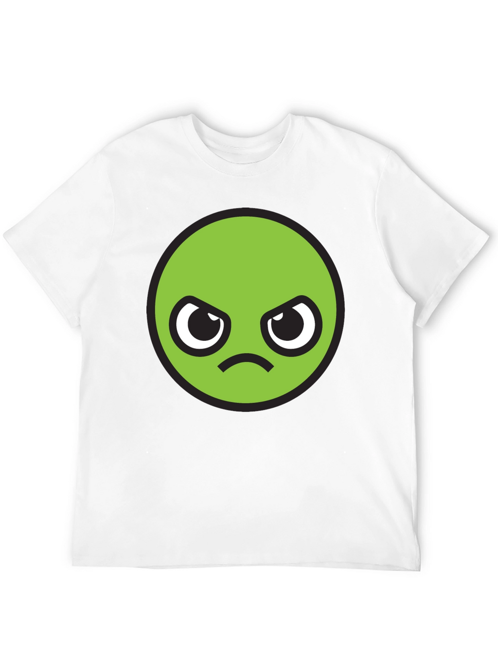 Grumpy Green Emoji T-Shirt - Unisex Black Tee