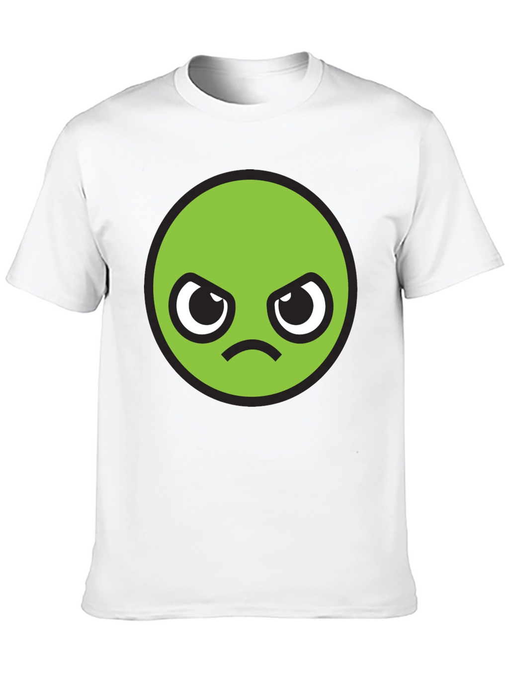 Grumpy Green Emoji T-Shirt - Unisex Black Tee
