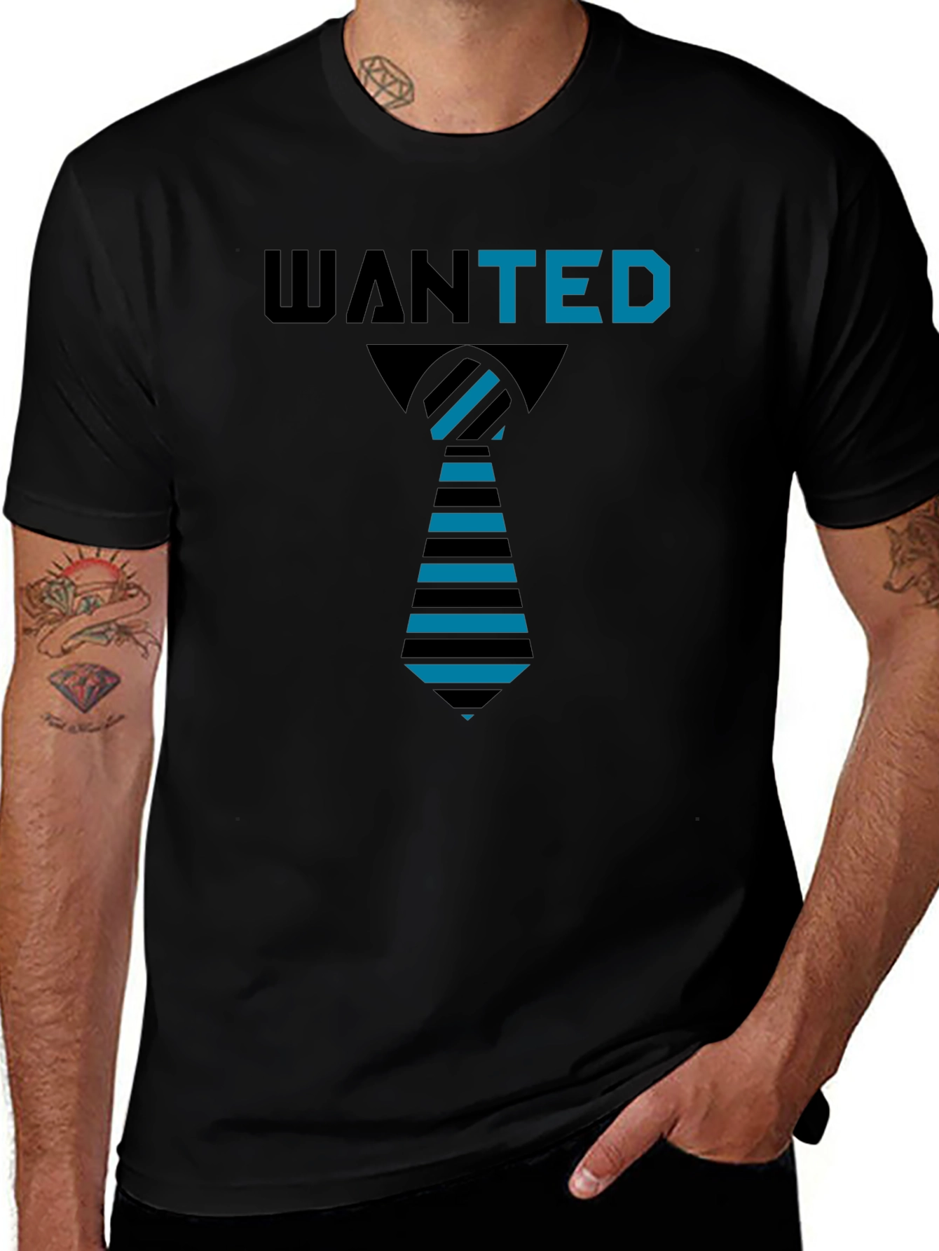 Wanted Tie T-Shirt - Unique Graphic Tee