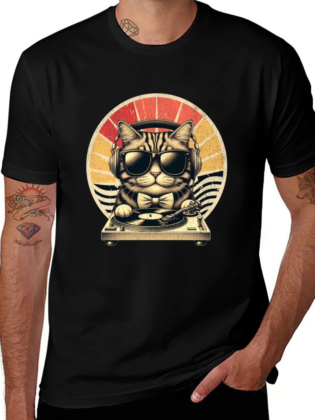 DJ Cat T-Shirt - Retro Style