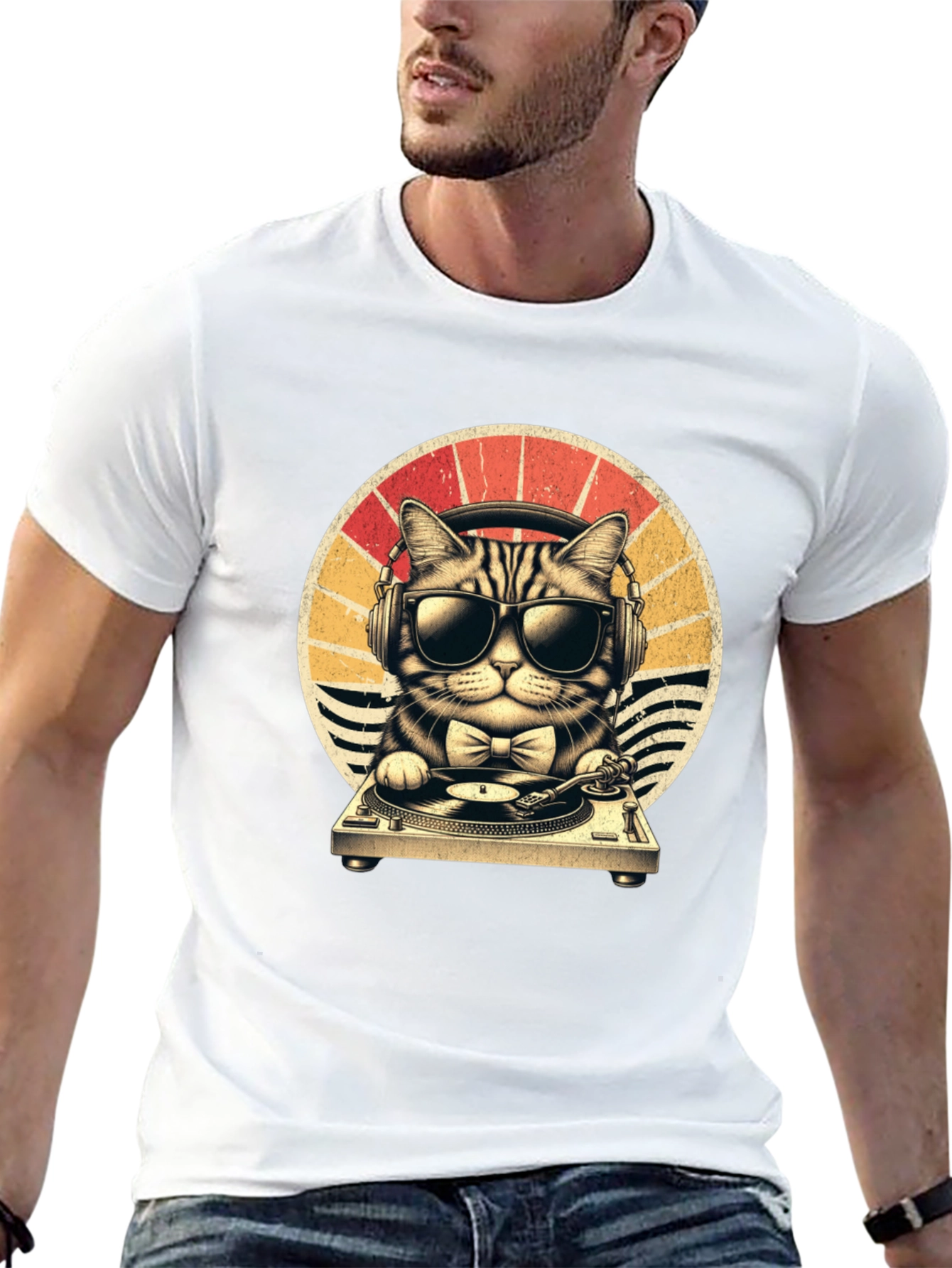 DJ Cat T-Shirt - Retro Style