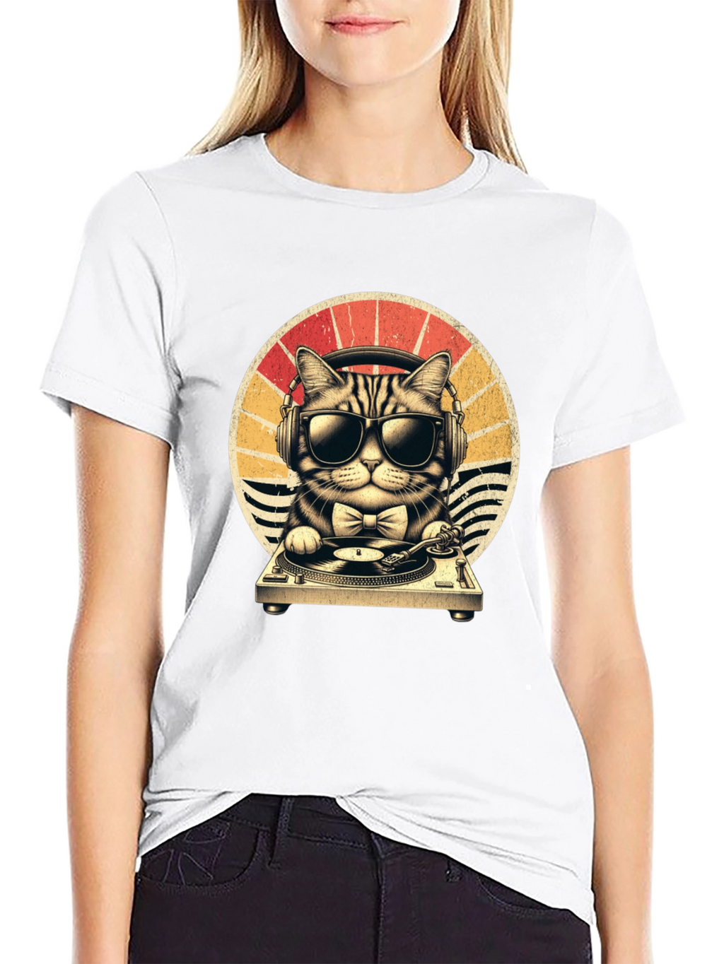 DJ Cat T-Shirt - Retro Style