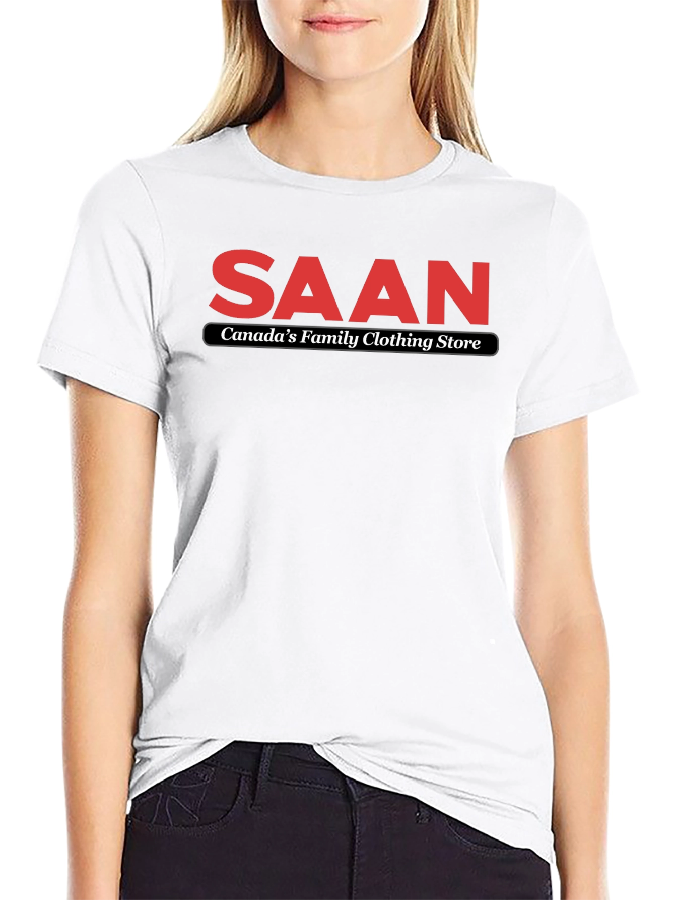 SAAN Canadas Family Clothing Store Black T-Shirt