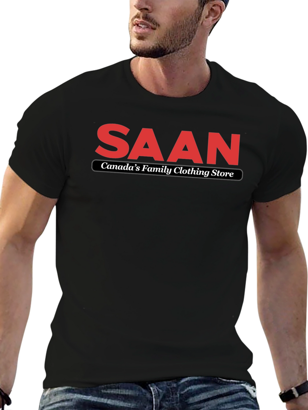 SAAN Canadas Family Clothing Store Black T-Shirt