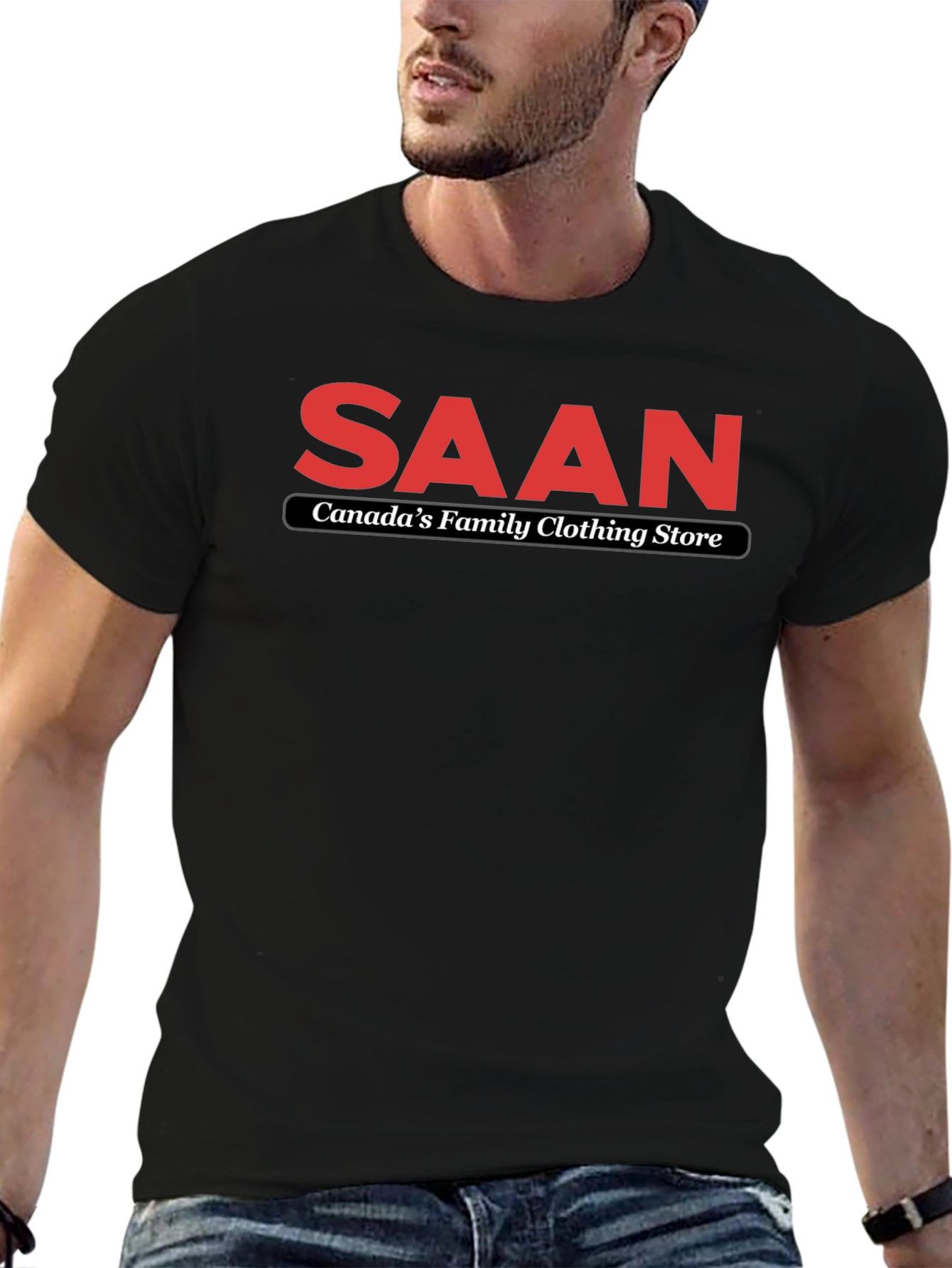 SAAN Canadas Family Clothing Store Black T-Shirt