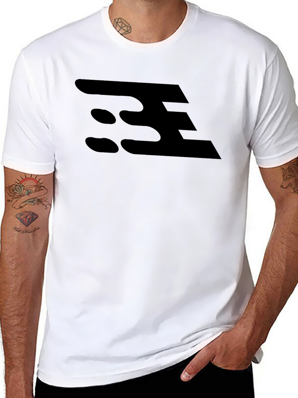 Modern Abstract Logo Black T-Shirt