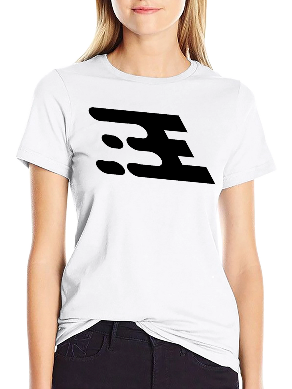 Modern Abstract Logo Black T-Shirt
