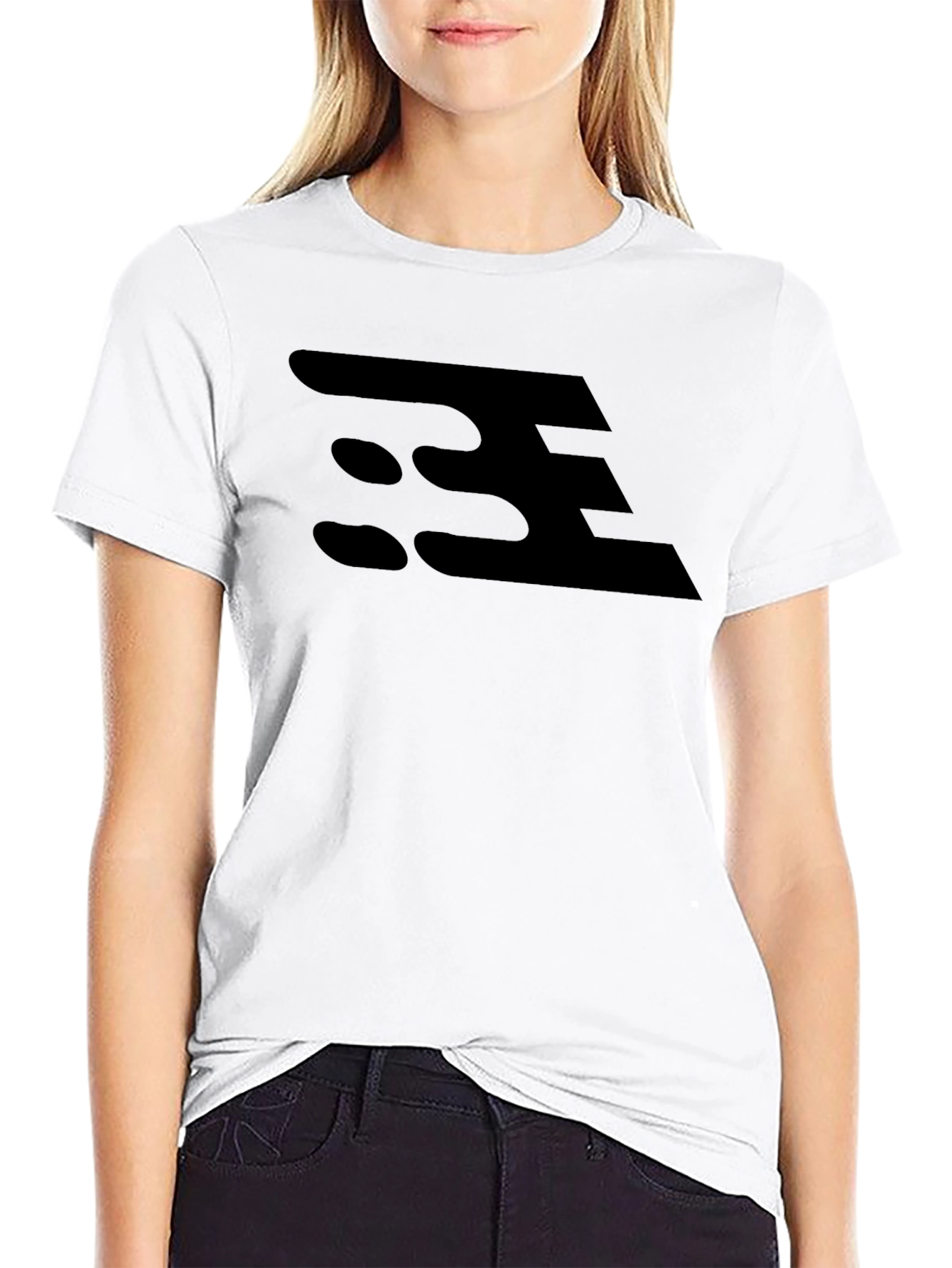 Modern Abstract Logo Black T-Shirt