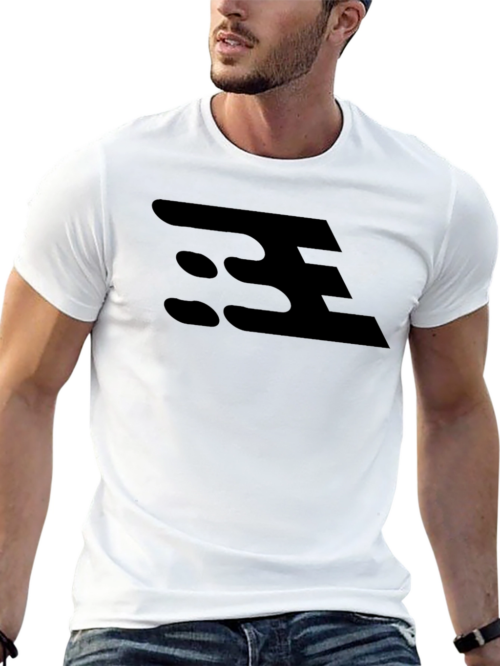 Modern Abstract Logo Black T-Shirt