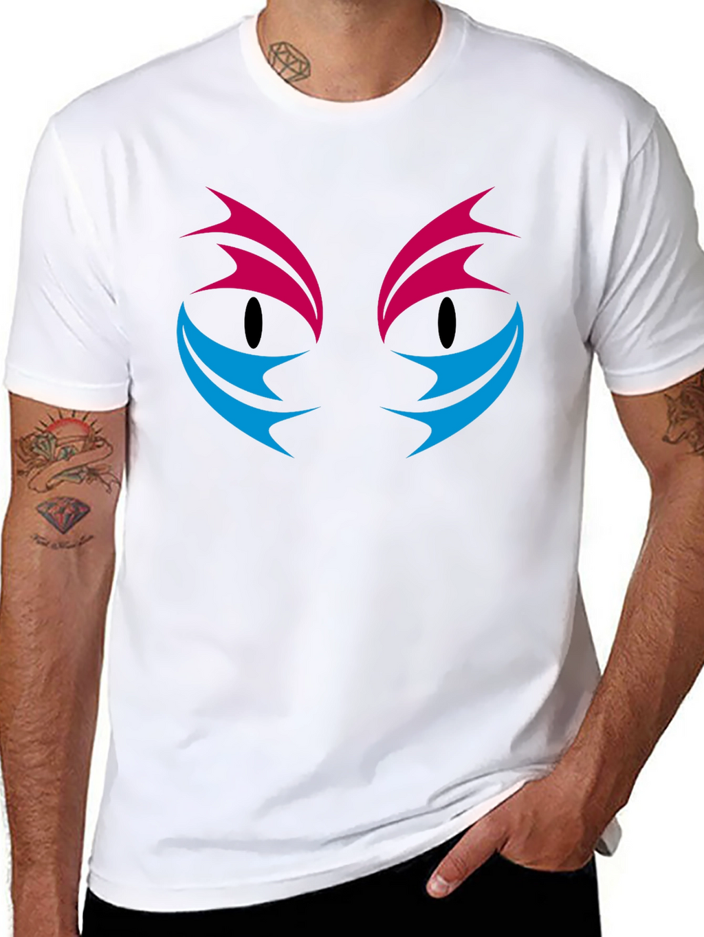 Abstract Cat Eyes Graphic Print T-Shirt