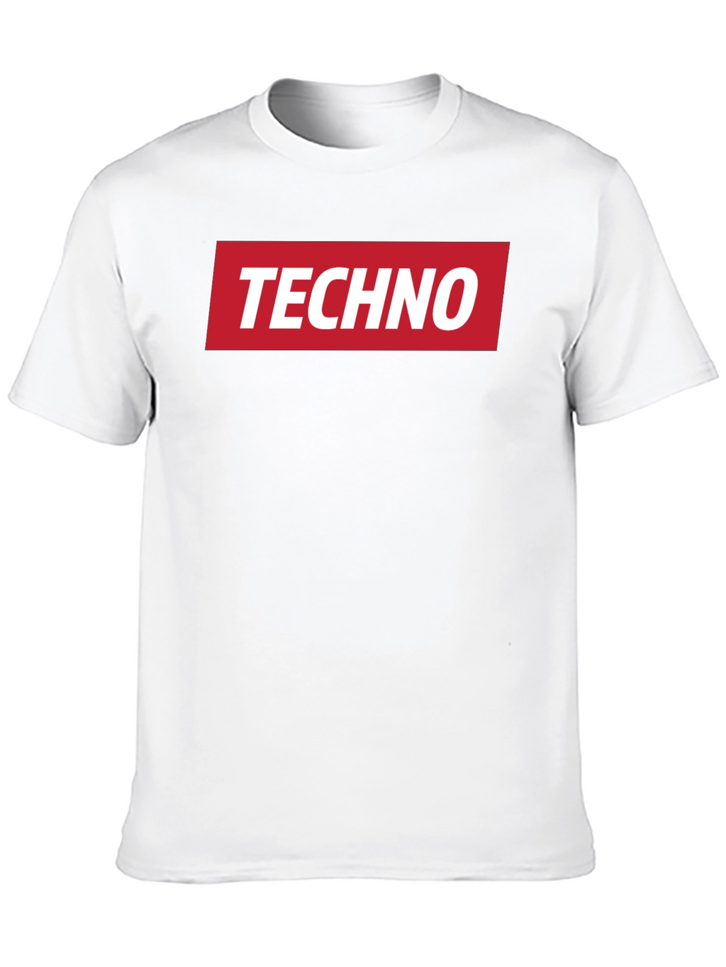 Techno Music T-Shirt - Red Box Logo - Black