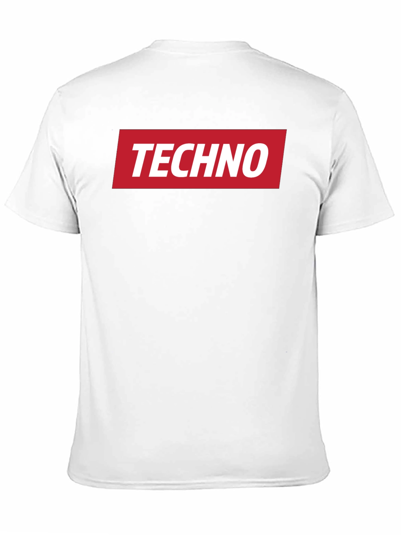 Techno Music T-Shirt - Red Box Logo - Black