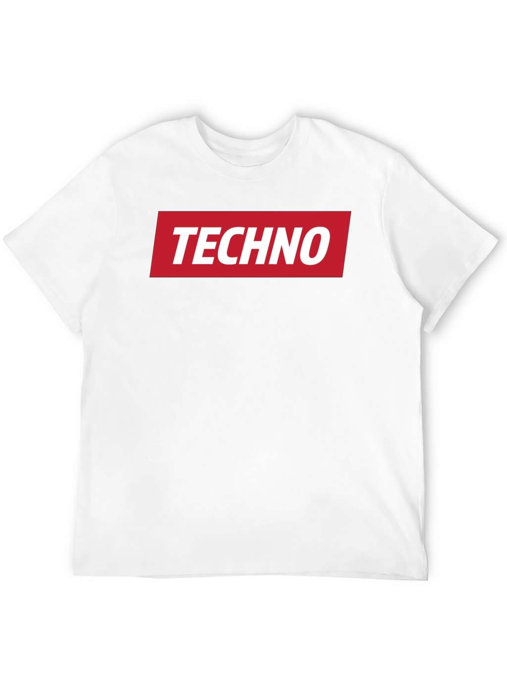 Techno Music T-Shirt - Red Box Logo - Black