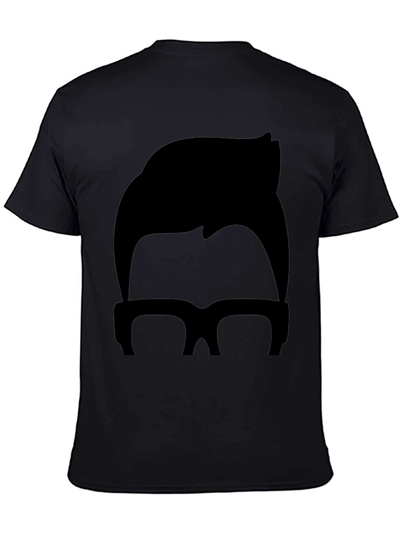Retro Hair & Glasses Graphic Tee - Black