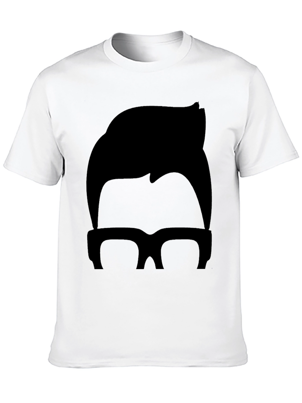 Retro Hair & Glasses Graphic Tee - Black