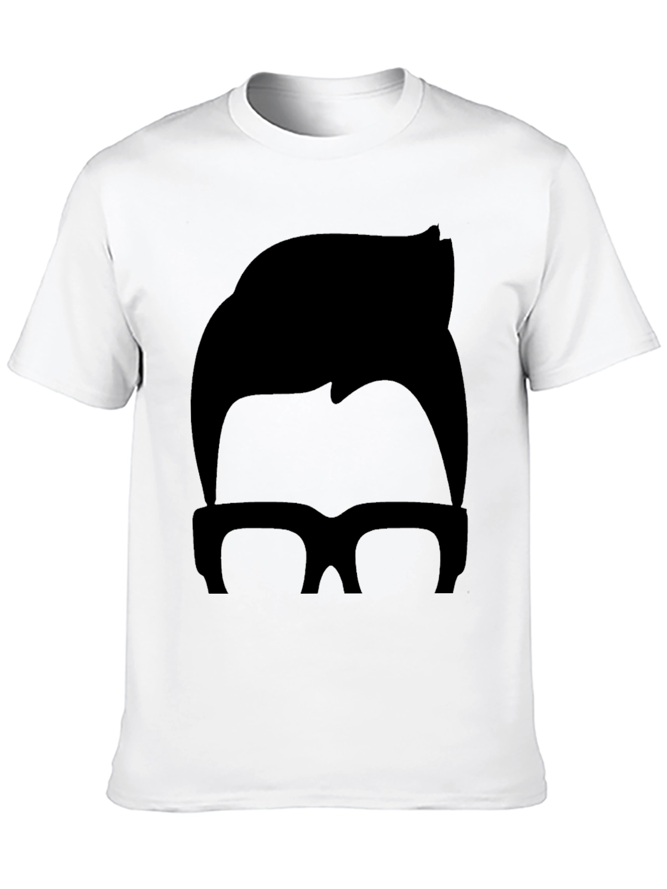 Retro Hair & Glasses Graphic Tee - Black