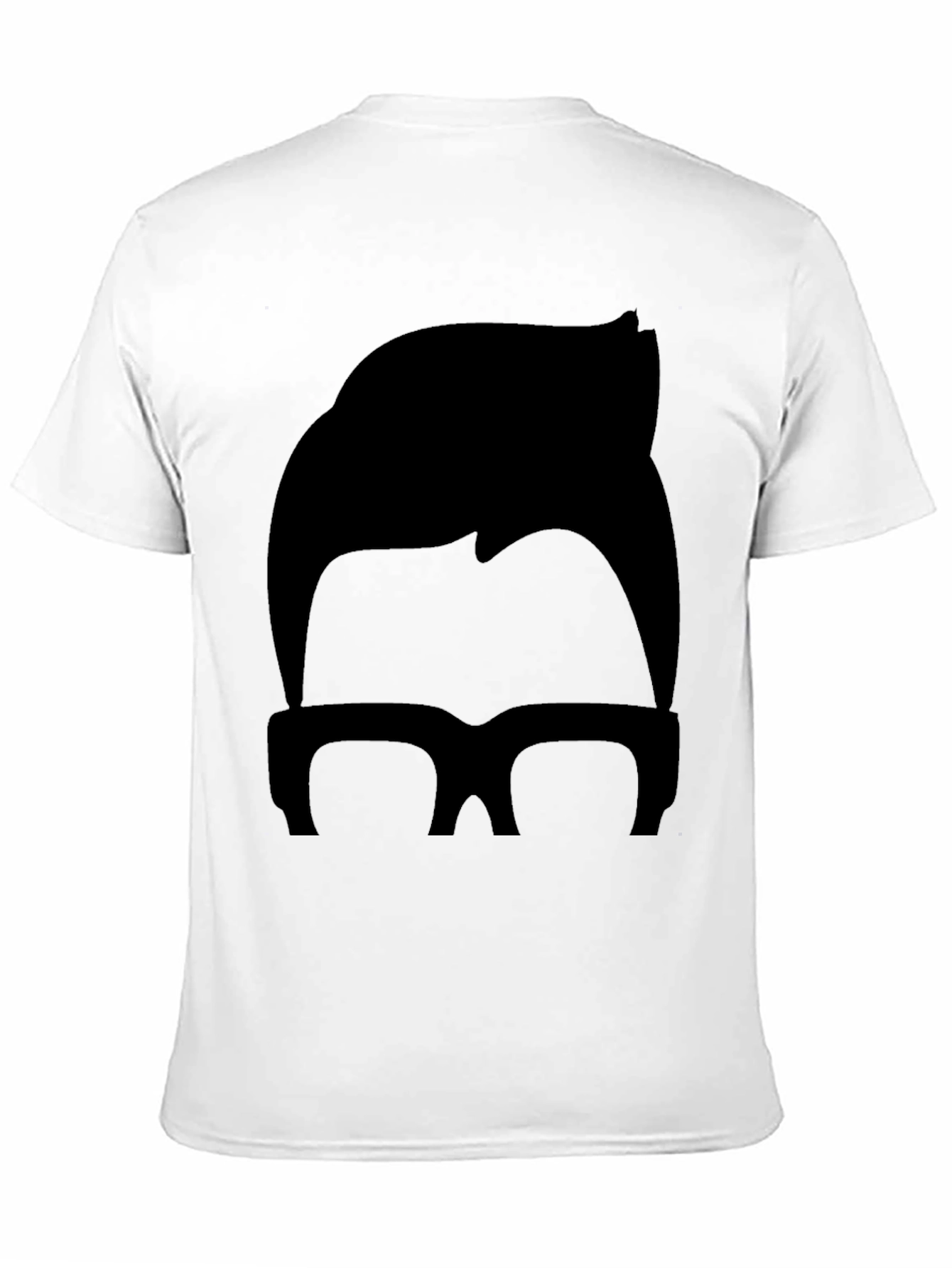 Retro Hair & Glasses Graphic Tee - Black