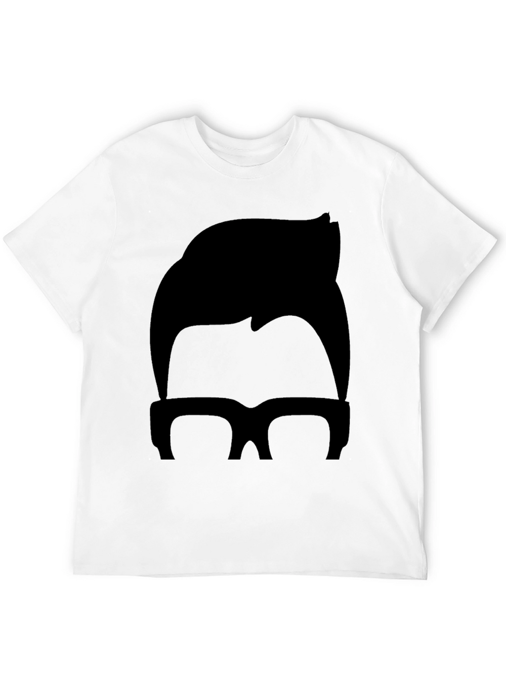 Retro Hair & Glasses Graphic Tee - Black