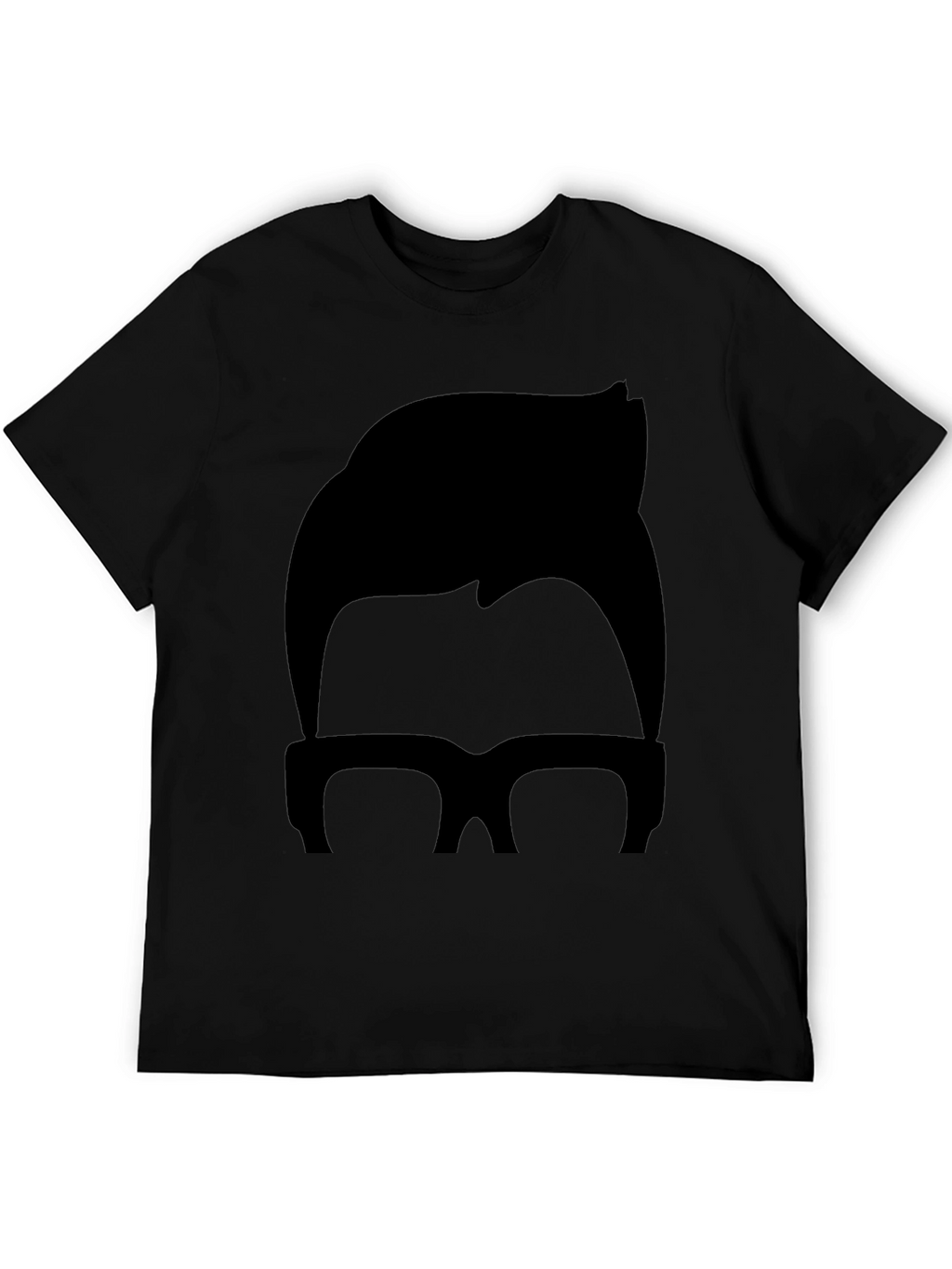 Retro Hair & Glasses Graphic Tee - Black