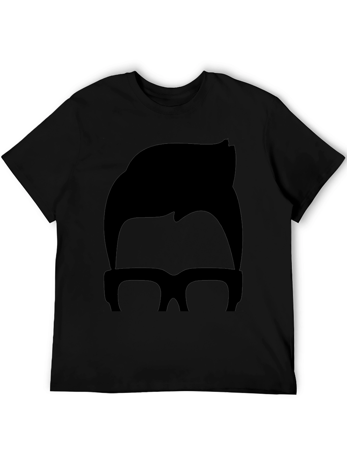 Retro Hair & Glasses Graphic Tee - Black