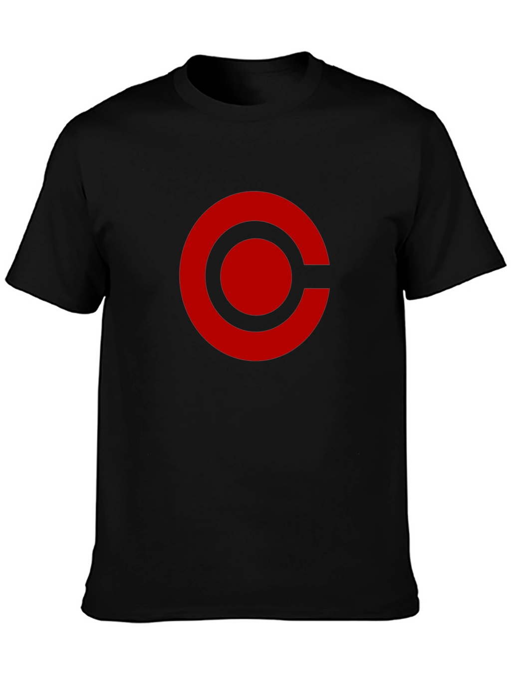 Red Circle Graphic Black T-Shirt